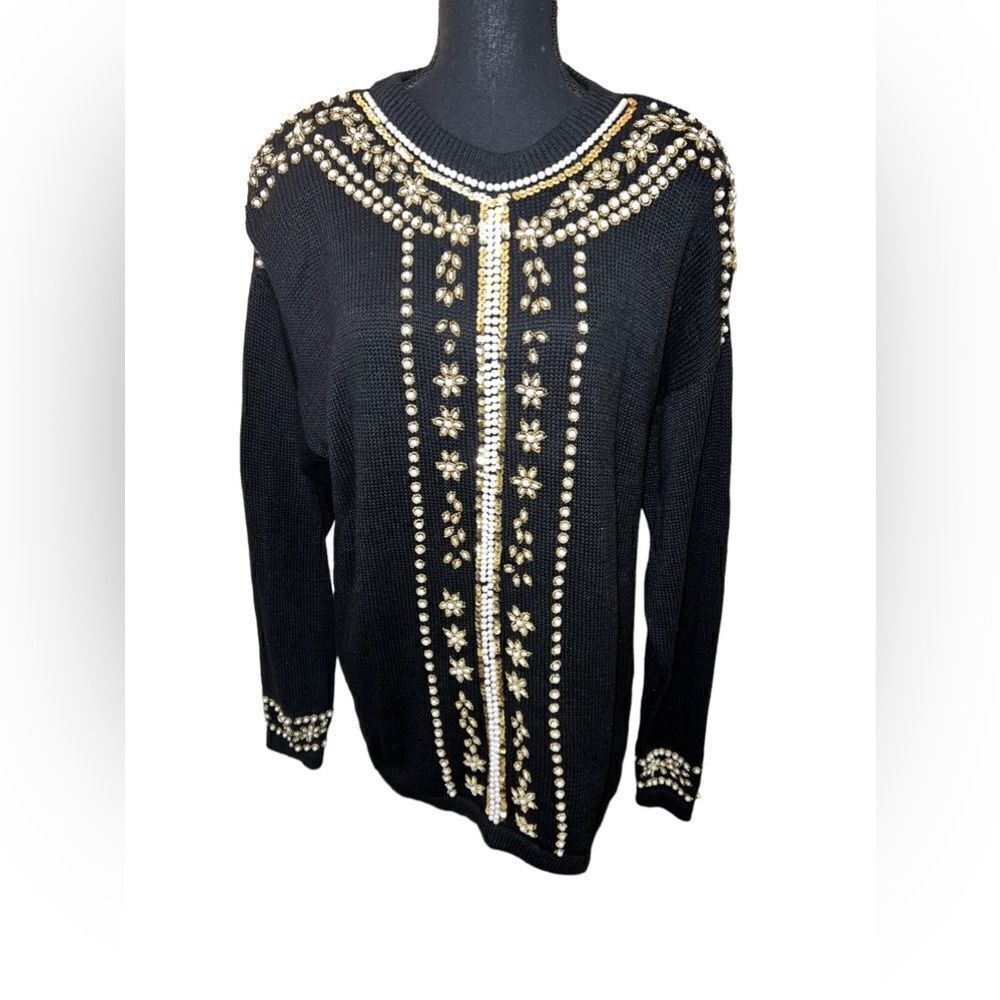 Vintage Embellished Sweater Size Large